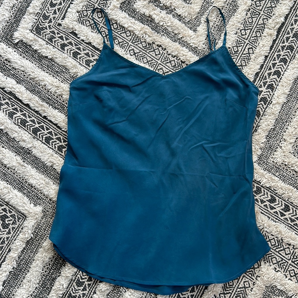 Garnet Hill washable silk camisole in peacock blue